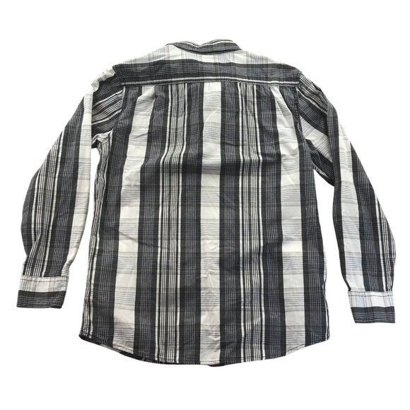 Lee Mens Shirt Medium Plaid Button Up Long Sleeve Check Casual Top Gray Classic - Picture 2 of 13